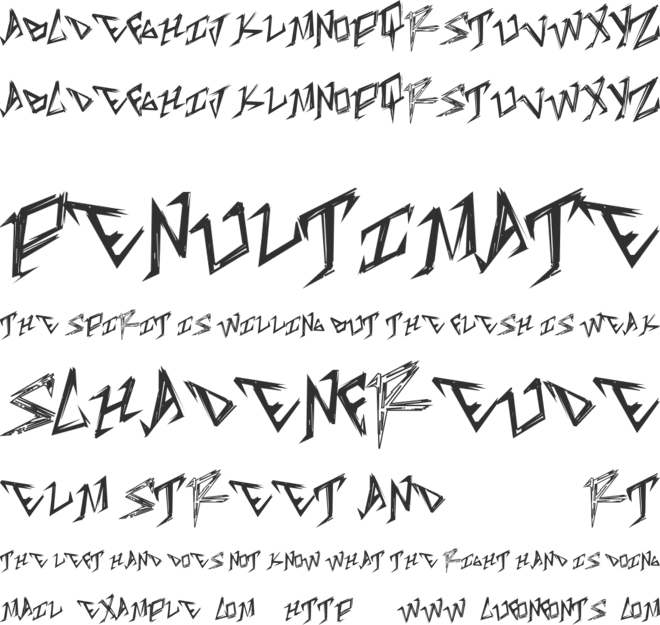 TableShank font preview