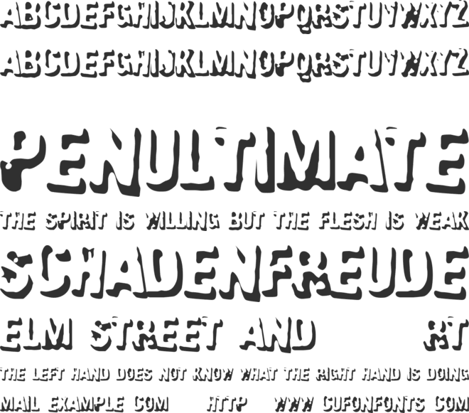 Failure font preview