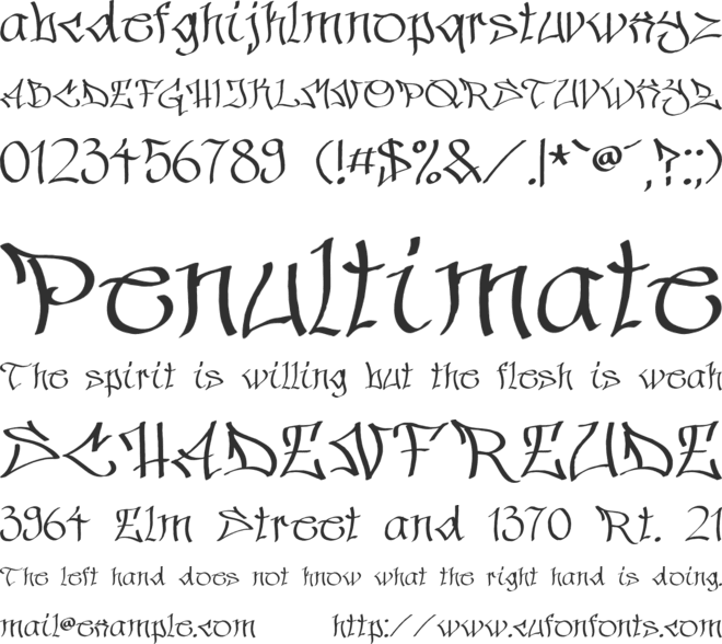 Hinterwelt font preview