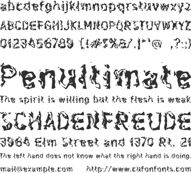 d Dehidrasi font preview