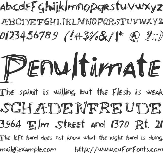 aBrACaDabRAHOcUsSPoKuz font preview