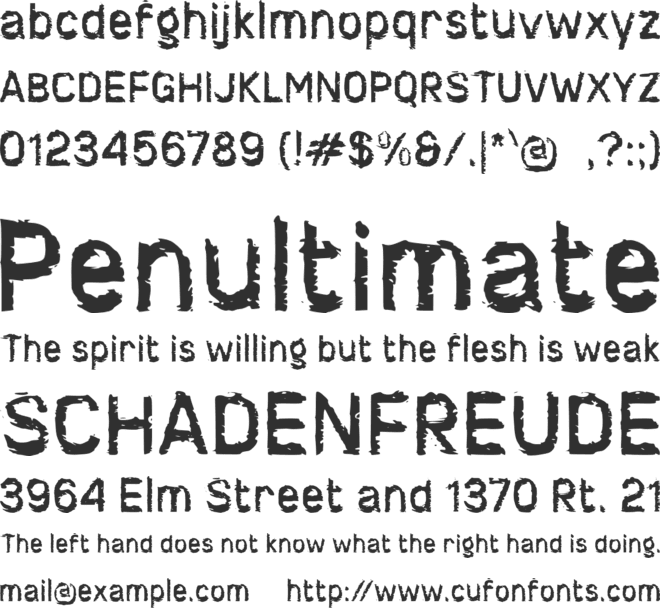 d Destruksi font preview