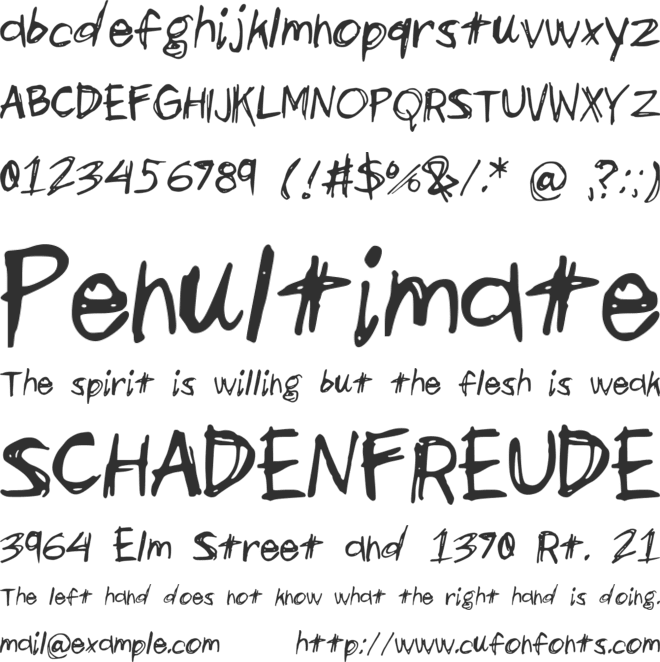 scribblesandgiggles font preview