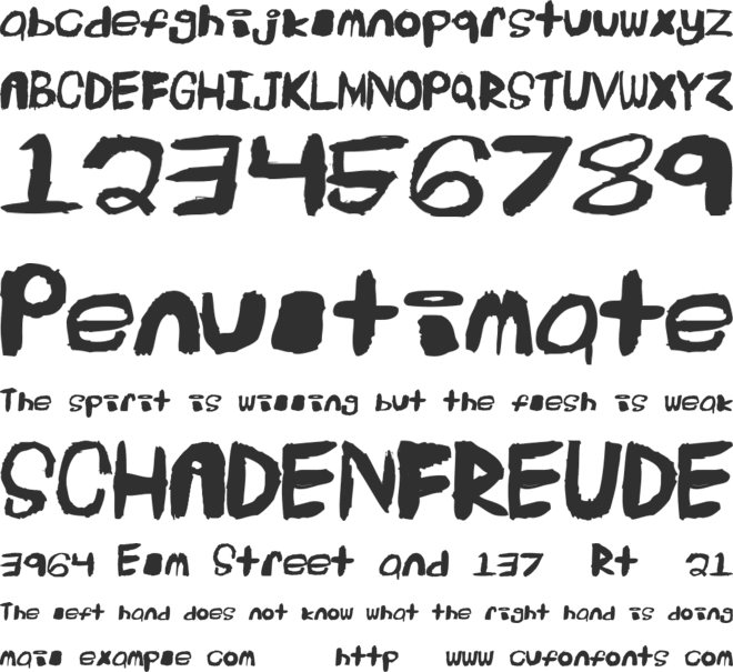 Extinct font preview