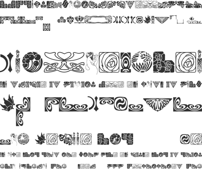 BOUTON Nouveau Ornaments II font preview