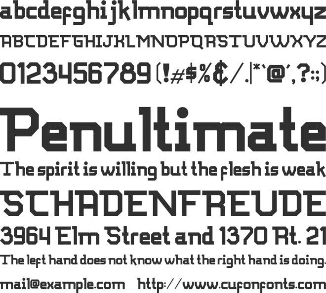 Surrendere font preview