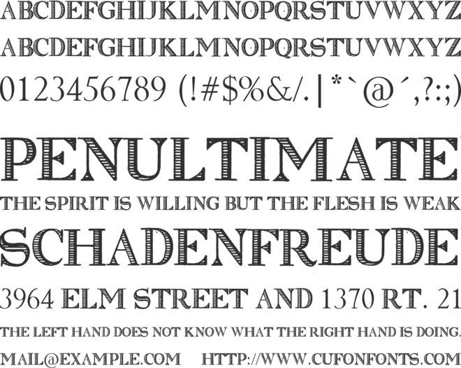 Clasica Striped by Marta van Ec font preview