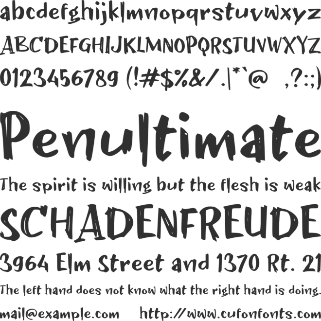 d Dimana font preview