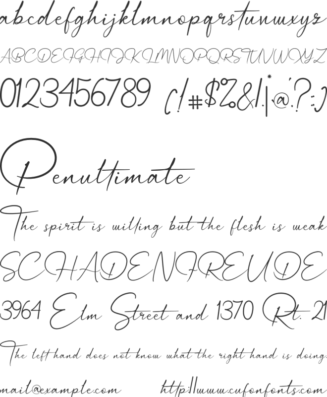 Pastamore font preview