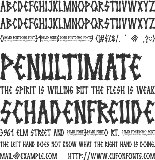 THIRTTIN font preview