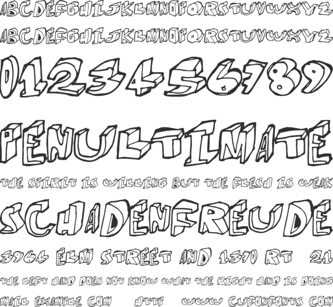 MoreDimension font preview