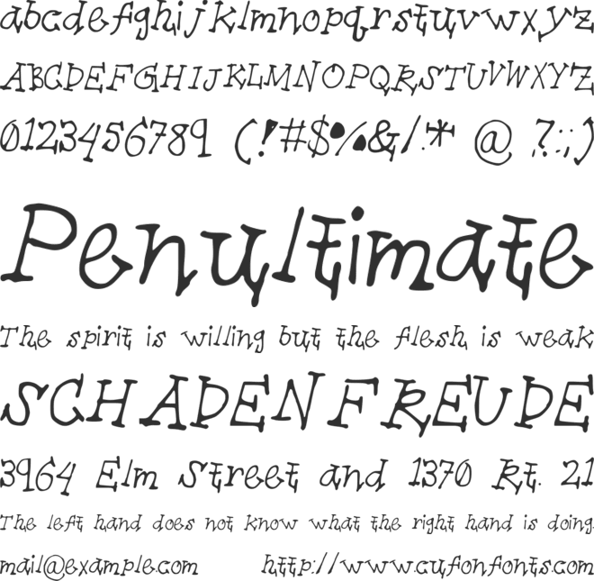 TieofftheEnds font preview