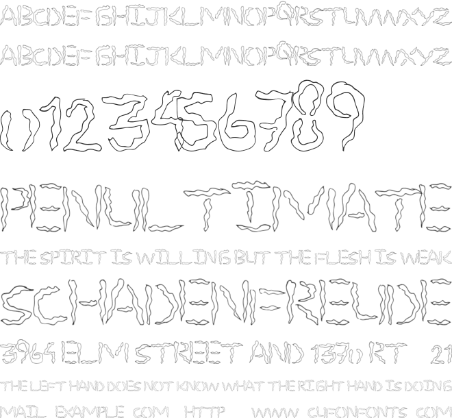 SpookyStencil font preview