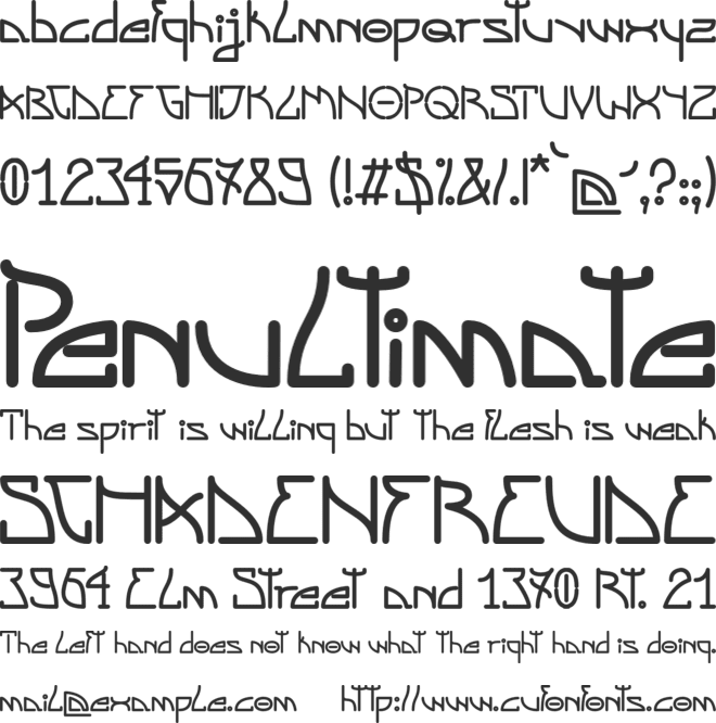 Szwederowo font preview