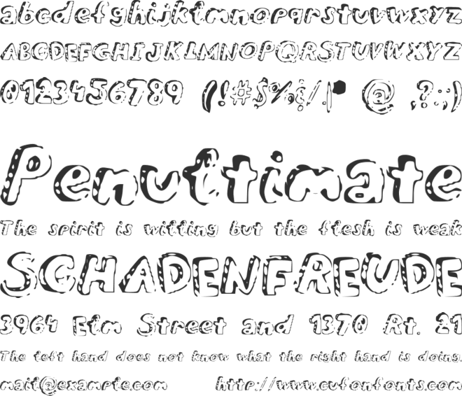 Overdue font preview