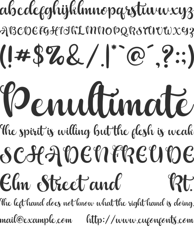 Hallo Kindera font preview