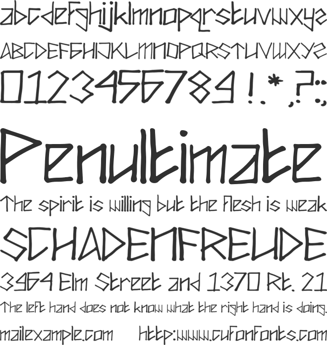 GREENDAY font preview