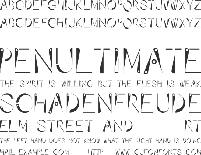 Affixed font preview