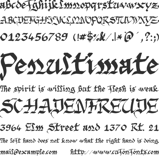 Argor Priht Scaqh font preview