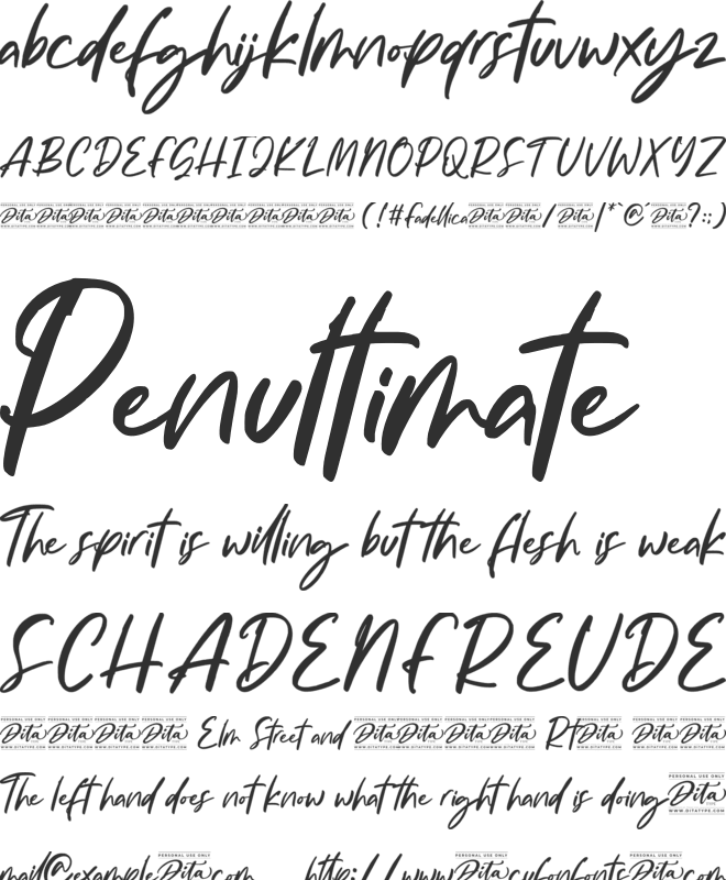 Fadellica Personal Use font preview