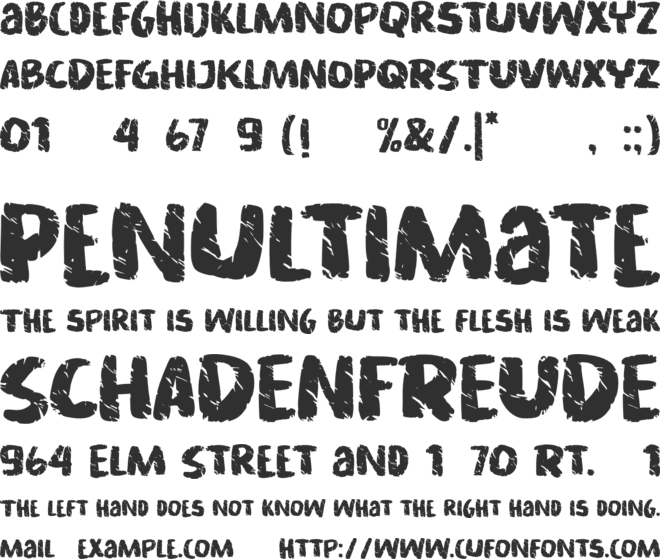 Asphalt crack font preview