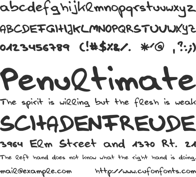 Handwerk font preview