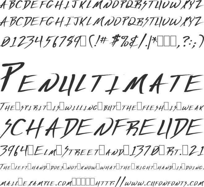 Deranged font preview