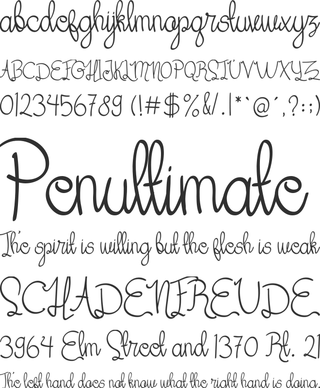 Her Garden font preview