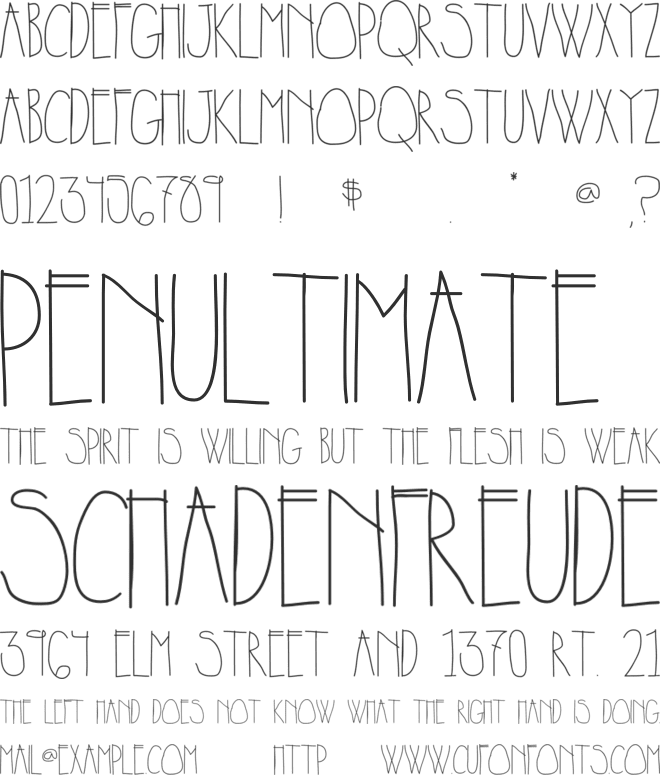 Problems font preview