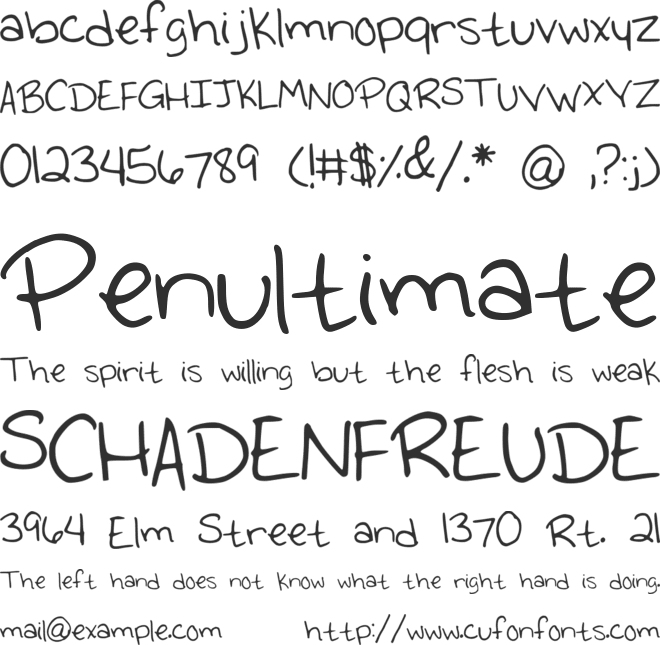 EmmysHandwriting font preview