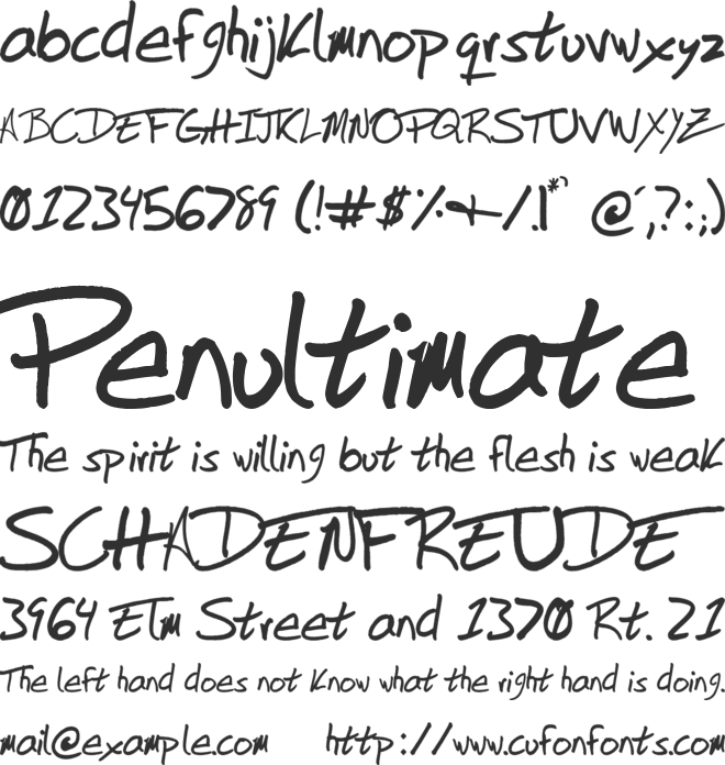 DuntonWriting font preview