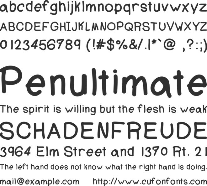 AJCoolBeans font preview