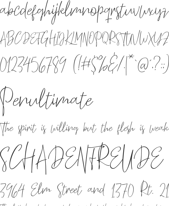 Thousand Script font preview