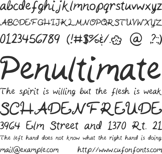 Kait_s_Handwriting font preview