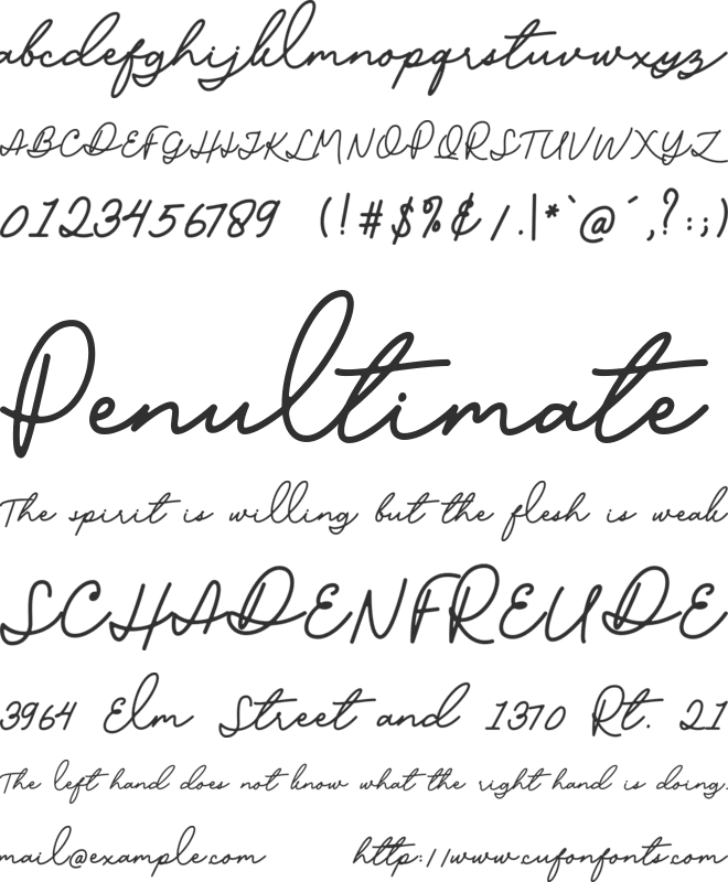 SophiaScript font preview