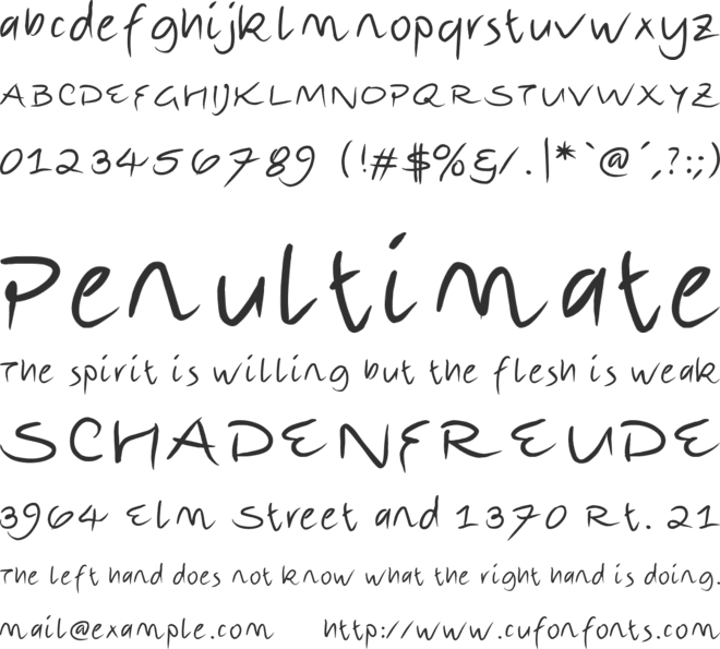 Escribi font preview