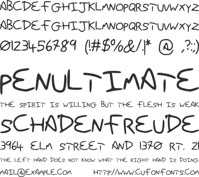 DansHands font preview