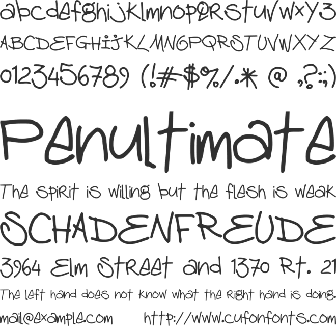 debhandwriting font preview