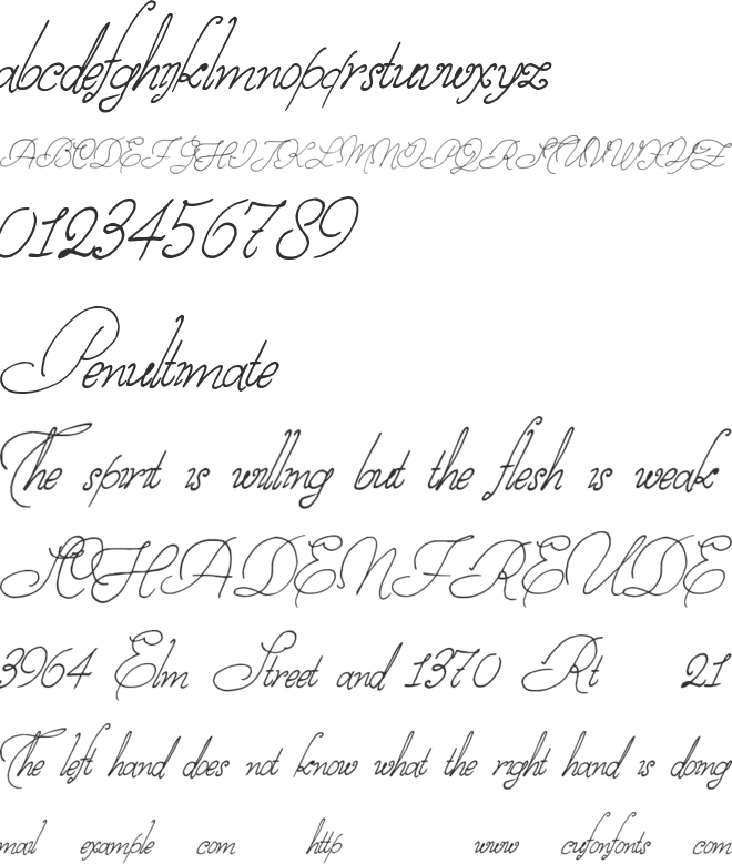 StampedEnvelopes font preview