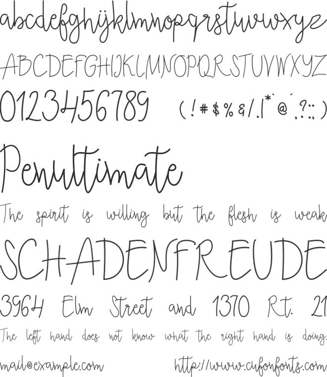 Ecuador font preview