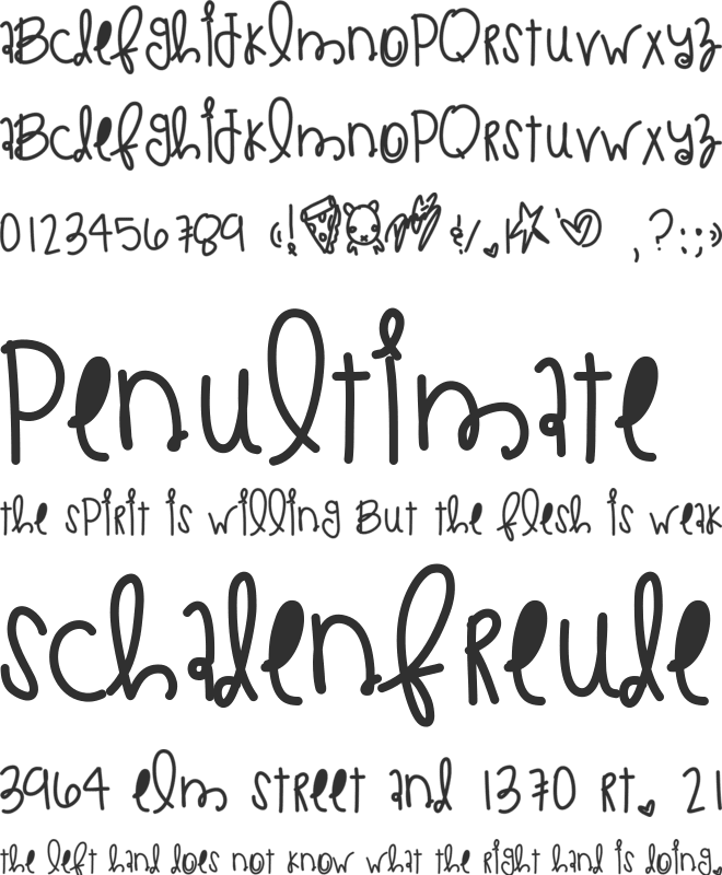 PizzaAndBreadsticks font preview