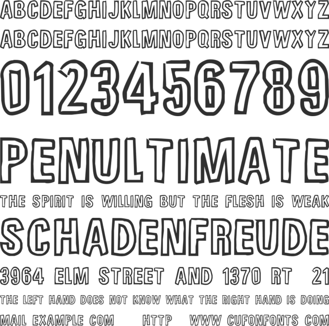 Unfinished Sympahthy font preview