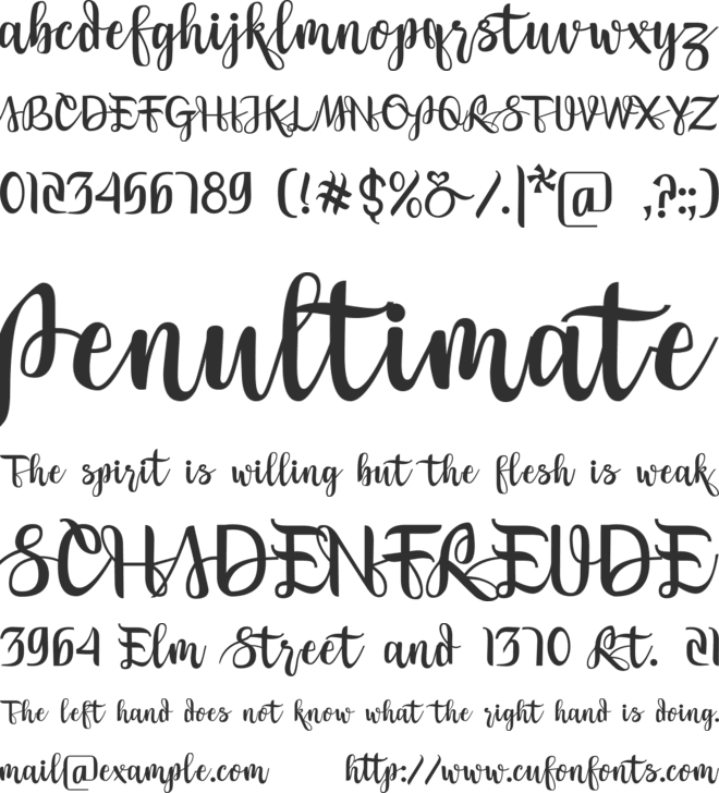 Moudhik font preview