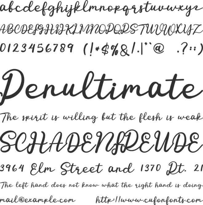 Passionate font preview