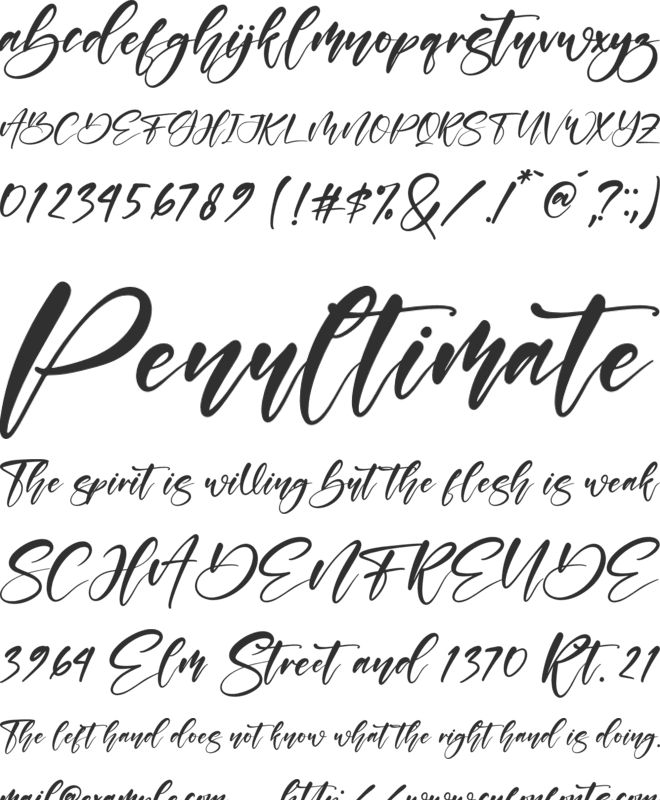 Sabrina font preview