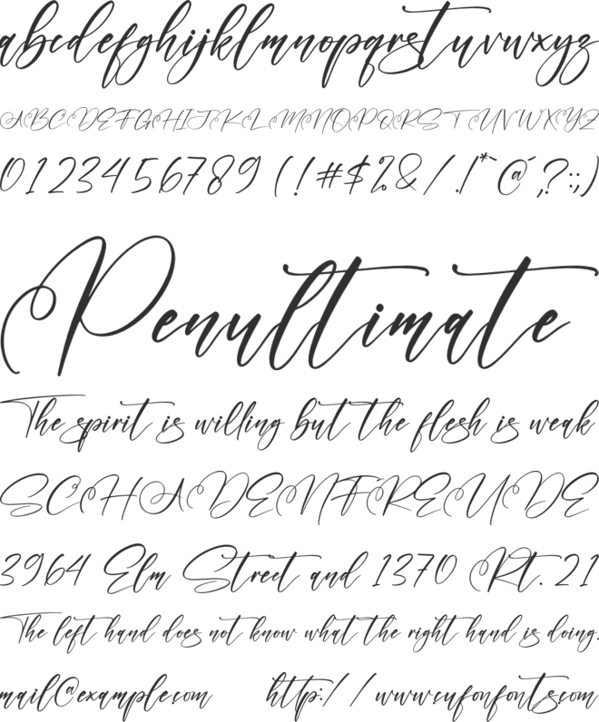 Naillinda font preview