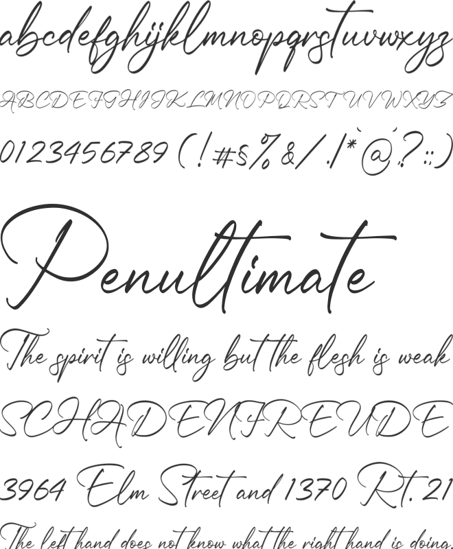 Rasttelina font preview