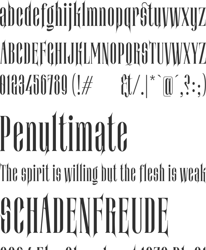 Vandenbroucke font preview