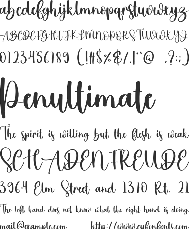 Smittson font preview