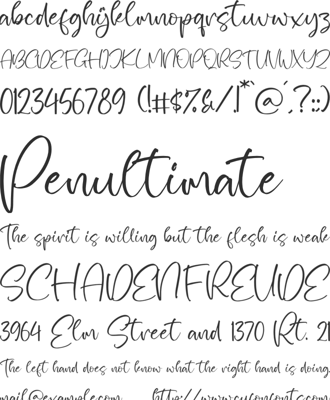 The Charmless font preview